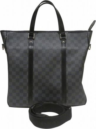 Louis Vuitton Black Damier Graphite Handbag Shoulder Bag Tote Bag (Pre-Owned)