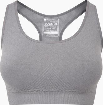 Mountain Warehouse Womens Mountain Warehouse Womens/Ladies Anti-Chafe Seamless Sports Bra - Grey - Size: XL