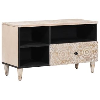 vidaXL Mueble De Tv Con Caj&oacute;n 80 X 33,5 X 46 Cm Madera De Mango Maciza Vidaxl