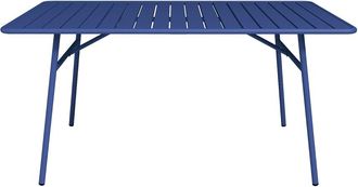 VENTE-UNIQUE.COM Mesa jard&iacute;n acero azul oscuro
