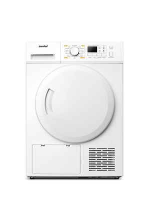 Living and Home 8kg Anti-Crease Heat Pump Tumble Dryer with 16 Settings, Bidirectional Rotating Drum - Anti-Tangle, 3 Drying Levels in White