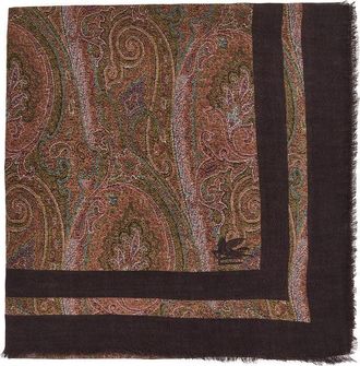 Etro Paisley modal and cashmere shawl Woman One Size