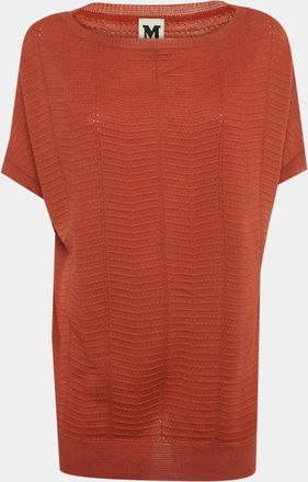 M Missoni Burnt Orange Patterned Knit Top