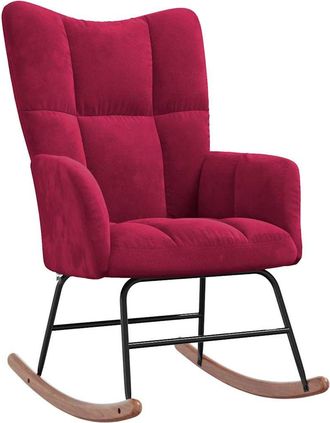 vidaXL Silla Mecedora De Terciopelo Rojo Vino Tinto Vidaxl