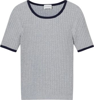 Closed Ronde hals gebreid T-shirt - Dames - Ronde hals truien - Grijs - XS - Katoen - Truien & Vesten
