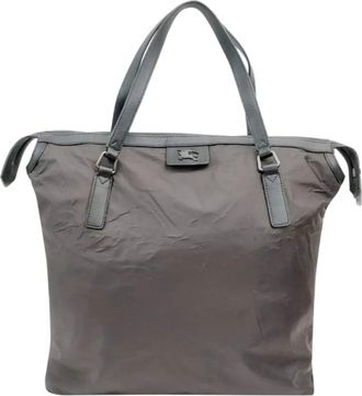 Burberry Brown Nylon Tote Bag Size L