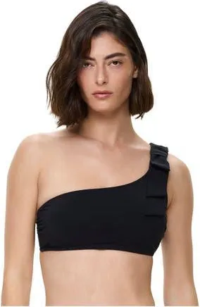 Gottex Modern Muse One Shoulder Bikini Top in Black at Nordstrom, Size 10