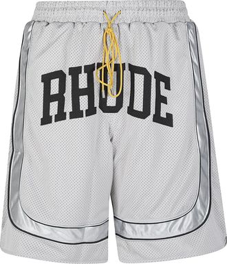 Rhude Baggy Mesh Collegiate Logo Polyester Shorts