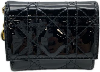 Dior Black Patent Leather Wallet (Tri-Fold) (Pre-Owned)