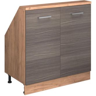 Vicco Armario Para Techo Inclinado Rion, Gris Noble/roble Dorado, Con 2 Puertas, Vicco