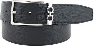 Ferragamo Mens Black Calf Leather Bos Taurus Belt