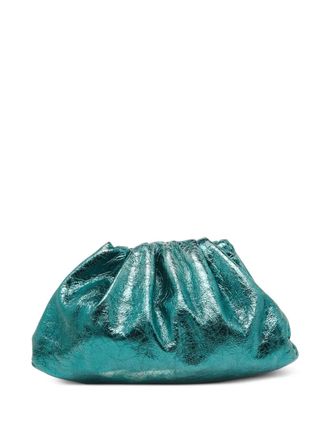 Bottega Veneta metallic leather clutch bag - Green