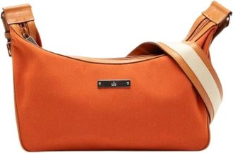 Gucci Pre-owned Shoulder Bags, female, Orange, Size: ONE SIZE Pre-owned Canvas Crossbody Bag