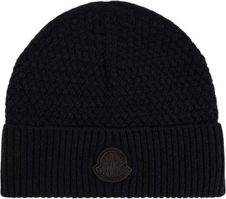 Moncler Black Logo Beanie Cap
