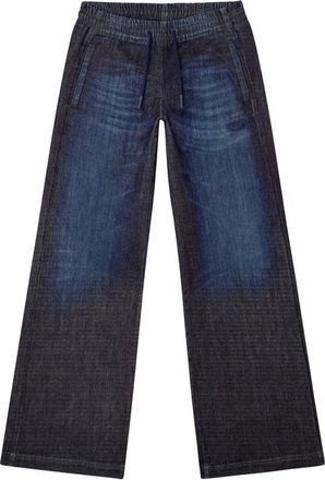 Diesel Navy Blue Denim Drawstring Wide Leg