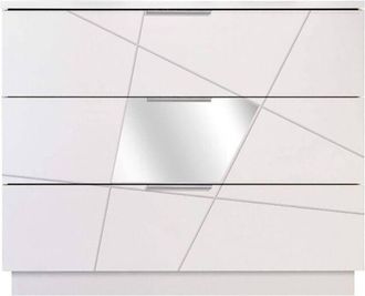 Dmora Cajonera Nilam, Cómoda multiusos, Cómoda de dormitorio, Gabinete con cajones, Made in Italy, 104x45 h85 cm, Blanco - Dmora