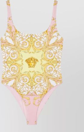 Versace baroque scoop neck open back swimsuit