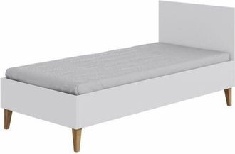 Topeshop Topeshop - griso - Cama individual infantil blanca 180 x 80 cm con somier