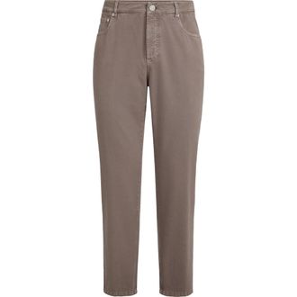 Brunello Cucinelli Gabardine garment dyed trousers in Hazelnut at Nordstrom, Size 46 It