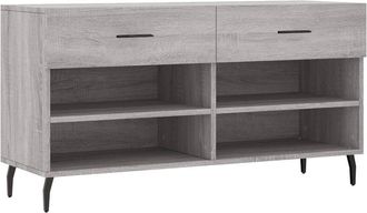 vidaXL Vidaxl - Banco zapatero madera de ingeniería gris Sonoma 102x35x55 cm