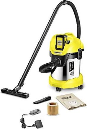 Karcher K&auml;rhcer Wd 3 Battery Set Aspirador Multiusos Con Bater&iacute;a Y Sin Control De Encendido, Metal, 300w, 17l Dep&oacute;sito