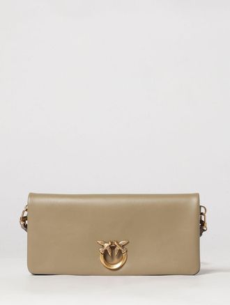 Pinko Love Bag Click Soft Horizontal Classic Clutch in Smooth Leather with Love Birds Logo