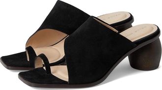 Pelle Moda Womens Pelle Moda Lahni Slide Black Leather Toe Loop Block Heel Sandal VER767