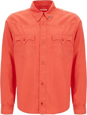Versace Flap-pocket Shirt - Heren - Casual Overhemden - Rood - M - Katoen - Overhemden