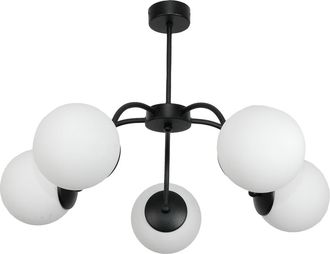 OEM L&aacute;mpara De Techo Colgante, Negra, Pantalla De Cristal, Blanca, 15-230 Oskar