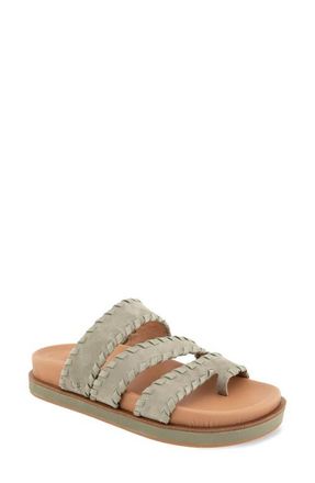 Gentle Souls Niles Whip Platform Slide Sandal in Silver Sage Suede at Nordstrom, Size 5.5