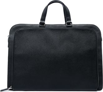 Prada Pre-owned Prada Saffiano Cuir Travel Front Zip Pocket Briefcase Unisex APQ2SLEL310L7E3M