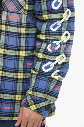 Off-white SEASONAL Flannel Jacket CHAIN ARROW With Padding Off-White