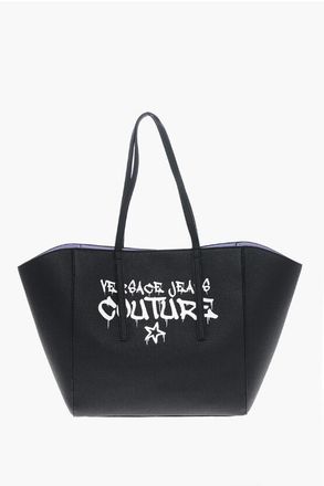 Versace JEANS COUTURE Textured Faux Leather Maxi Tote bag with Clout size Unic