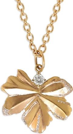 Irene Neuwirth Pendente a foglia in oro rosa 18kt e diamanti