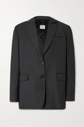 Halfboy Blazer Oversize In Lana Merino A Quadri - Grigio