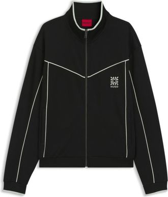 HUGO BOSS Cotton-blend jacket with embroidered logo artwork