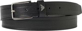 Emporio Armani Black Tongue Solid Formal Belt