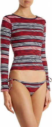 Melissa Odabash Cali Cropped Rash Guard In Coast