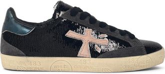 Premiata Stevend zwarte leren sneakers