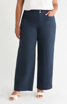 Wit & Wisdom Emma Wide Leg Jeans in Carbon Blue at Nordstrom, Size 22W