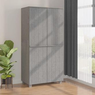 vidaXL Armario Hamar Madera Maciza De Pino Gris Claro 89x50x180 Cm Vidaxl