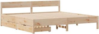 vidaXL Vidaxl - Bed Frame without Mattress 180x200 cm Super King Solid Wood Pine