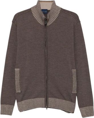 Paul & Shark Cardigan a coste con zip - - Knitwear - Uomo - Marrone - S