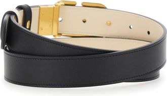 Valentino Garavani Womens Belt Vlogo Buckle Black Leather Calf