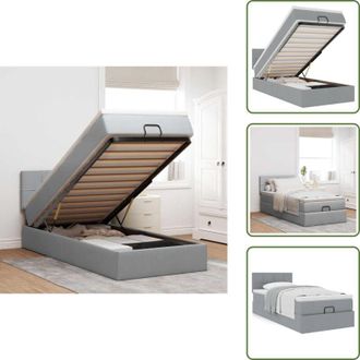 vidaXL Letto con testiera - vidaXL Struttura Letto Pouf con Materasso 90x190 cm in Tessuto - Materasso morbido