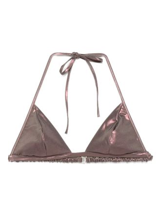 Rick Owens metallic-effect halter bikini top - Pink