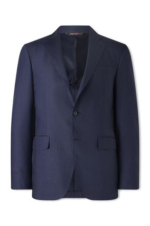 Canali Kei Unstructured Linen and Wool-Blend Suit Jacket