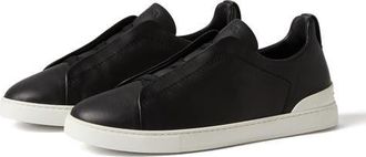 Ermenegildo Zegna Triple Stitch SECONDSKIN Sneaker in Black at Nordstrom, Size 10.5Us