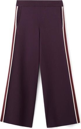 Mango Contrast Stripe Knit Pants in Wine at Nordstrom, Size X-Small