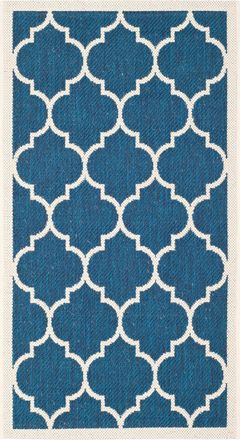 Safavieh Alfombra enrejado de polipropileno azul/beige, 122 x 170 cm